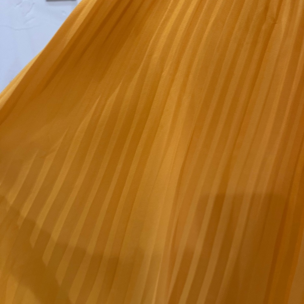 Obando Collective Yellow Pleated Spaghetti Strap Dress - Picture 3 of 10
